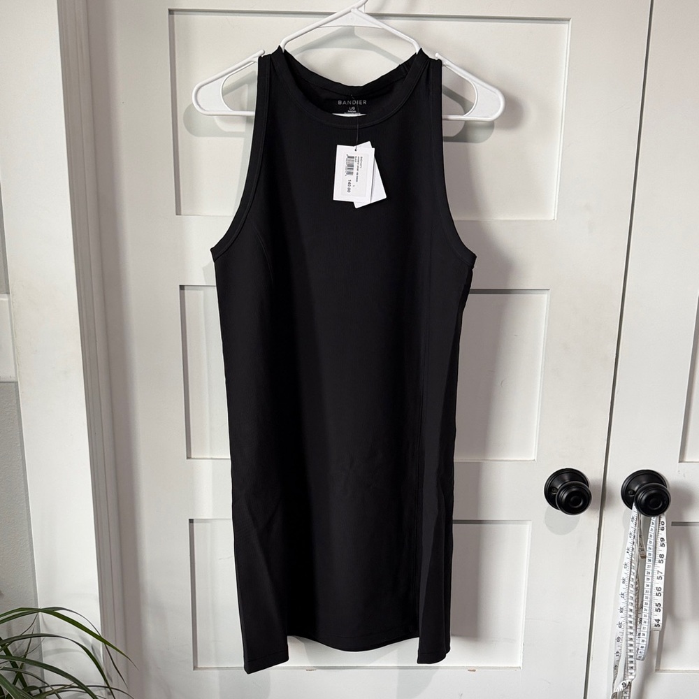Bandier Black Ribbed Dress - New! Size Large